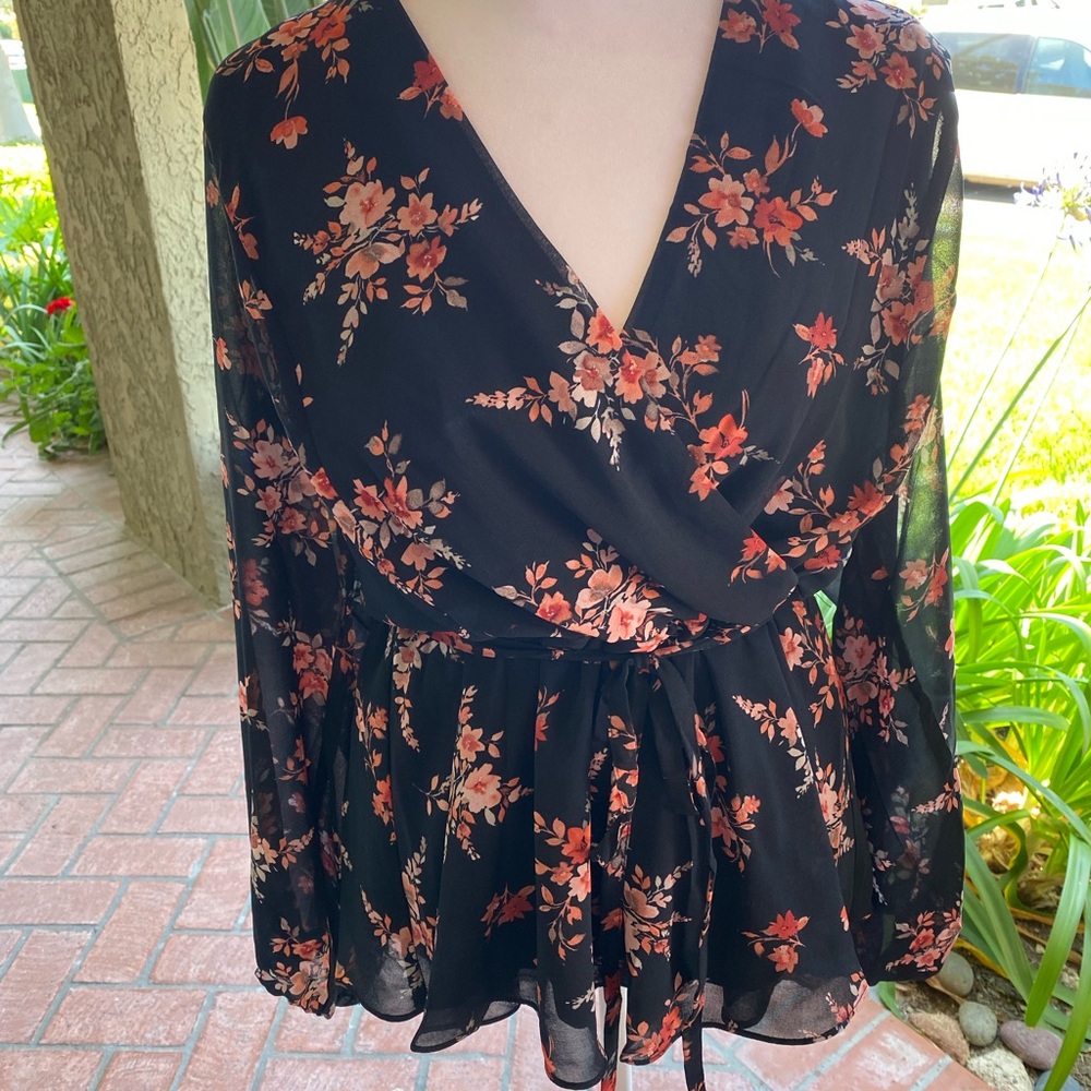 Long Sleeve Floral Blouse